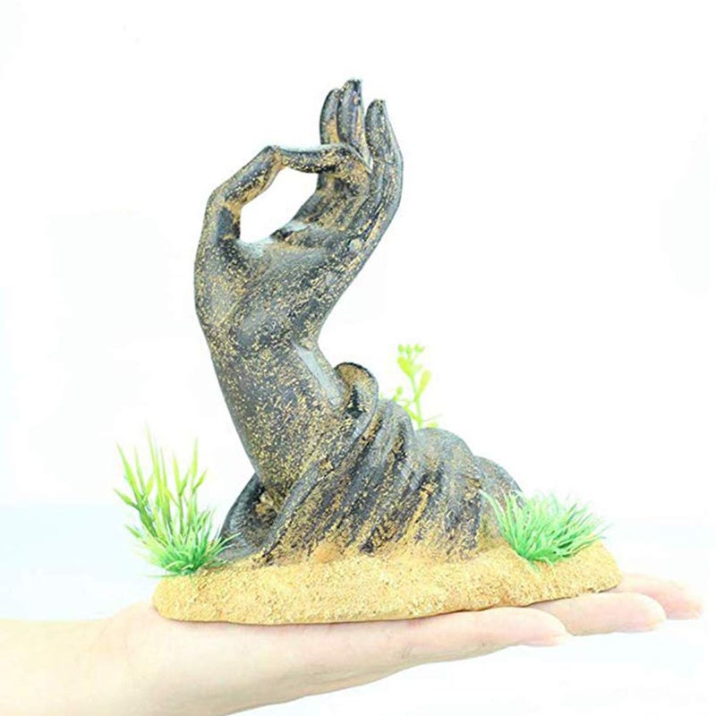 OMEM Fish Tank Decorations Buddha Hand Statue Aquarium Ornaments (Hand) - Image 4